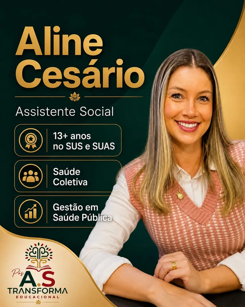 Professora Aline Cesário, especialista em Saúde Coletiva